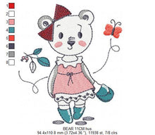 Carica l&#39;immagine nel visualizzatore di Gallery, Bear embroidery designs - Teddy embroidery design machine embroidery pattern - baby girl embroidery file - spring summer   instant download
