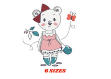 Carica l&#39;immagine nel visualizzatore di Gallery, Bear embroidery designs - Teddy embroidery design machine embroidery pattern - baby girl embroidery file - spring summer   instant download
