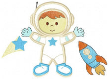 Charger l&#39;image dans la galerie, Astronaut embroidery designs - Boy embroidery design machine embroidery pattern - Space embroidery file - Rocket embroidery applique design
