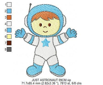 Astronaut embroidery designs - Baby boy embroidery design machine embroidery pattern - instant download - Space embroidery file Star Rocket