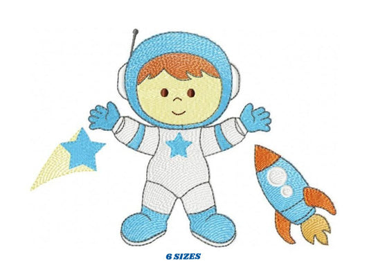 Astronaut embroidery designs - Baby boy embroidery design machine embroidery pattern - instant download - Space embroidery file Star Rocket