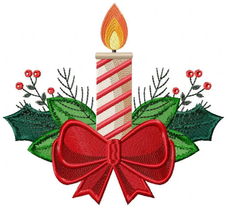 Candle embroidery designs - Christmas Decoration embroidery design machine embroidery pattern - Christmas embroidery file Xmas embroidery Marcia Embroidery