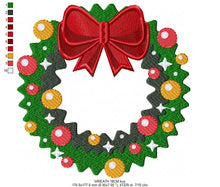 Load image into Gallery viewer, Xmas Wreath embroidery designs - Holly Wreath embroidery design machine embroidery pattern - Christmas Wreath embroidery file download
