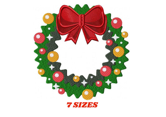 Xmas Wreath embroidery designs - Holly Wreath embroidery design machine embroidery pattern - Christmas Wreath embroidery file download