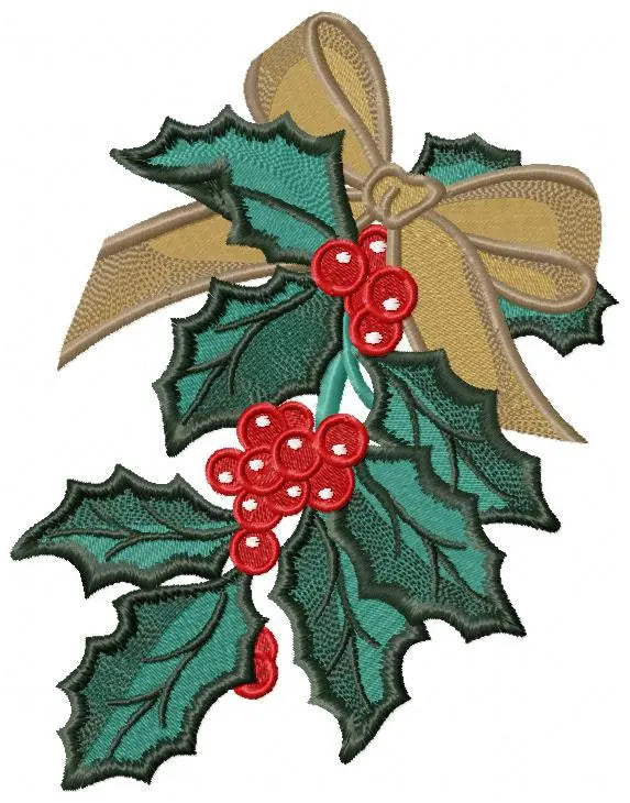 Xmas Mistletoe embroidery designs - Christmas Decoration machine embroidery pattern - Mistletoe file - Instant digital download pes jef dst Marcia Embroidery