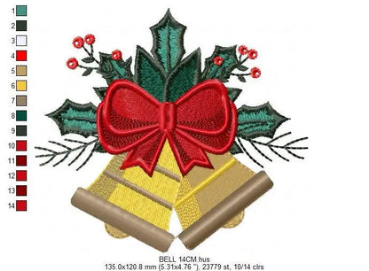 Bell embroidery designs - Xmas embroidery design machine embroidery pattern - Christmas embroidery file Religious embroidery Jingle Bells Marcia Embroidery