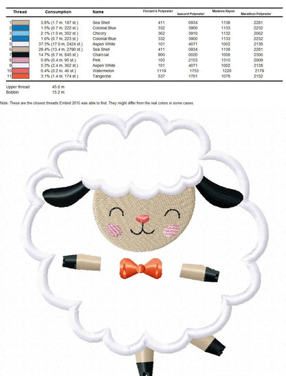 Sheep embroidery design - Lamb embroidery designs machine embroidery pattern - baby embroidery file newborn embroidery sheep applique design Marcia Embroidery