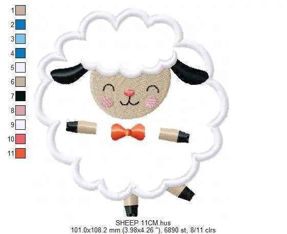 Sheep embroidery design - Lamb embroidery designs machine embroidery pattern - baby embroidery file newborn embroidery sheep applique design Marcia Embroidery