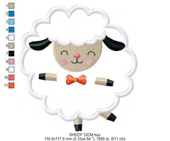 Sheep embroidery design - Lamb embroidery designs machine embroidery pattern - baby embroidery file newborn embroidery sheep applique design Marcia Embroidery