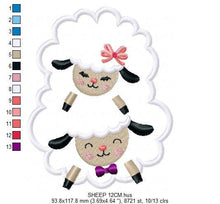 Charger l&#39;image dans la galerie, Sheep embroidery design - Lamb embroidery designs machine embroidery pattern - baby girl embroidery file - sheep applique design download
