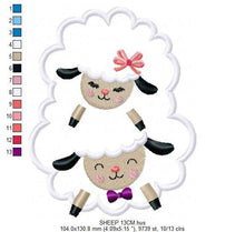 Laden Sie das Bild in den Galerie-Viewer, Sheep embroidery design - Lamb embroidery designs machine embroidery pattern - baby girl embroidery file - sheep applique design download
