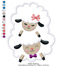 Charger l&#39;image dans la galerie, Sheep embroidery design - Lamb embroidery designs machine embroidery pattern - baby girl embroidery file - sheep applique design download
