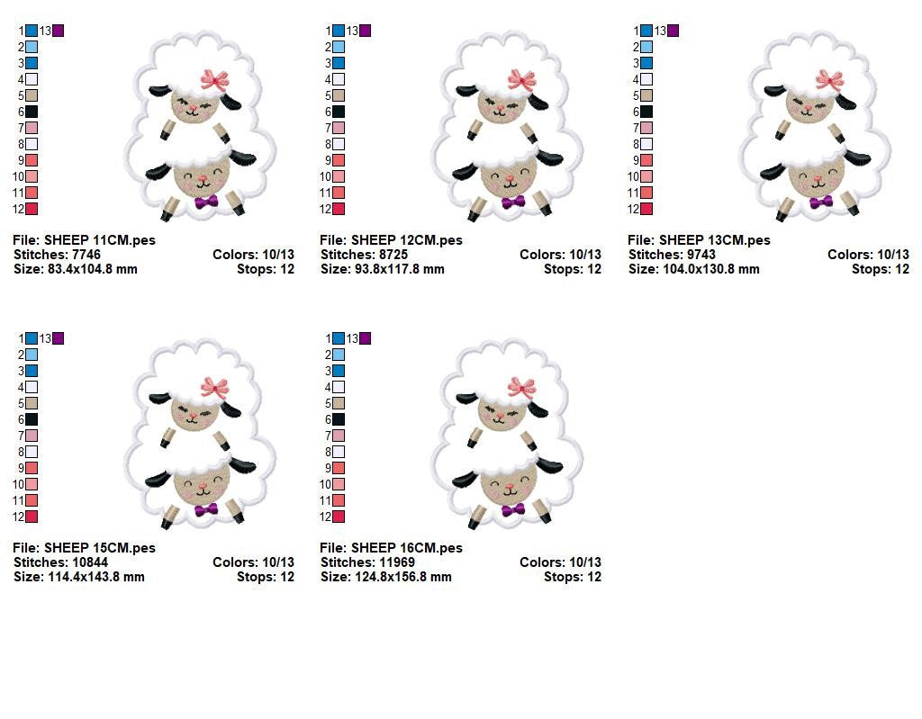 Sheep embroidery design - Lamb embroidery designs machine embroidery pattern - baby girl embroidery file - sheep applique design download