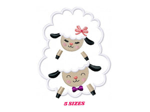 Sheep embroidery design - Lamb embroidery designs machine embroidery pattern - baby girl embroidery file - sheep applique design download