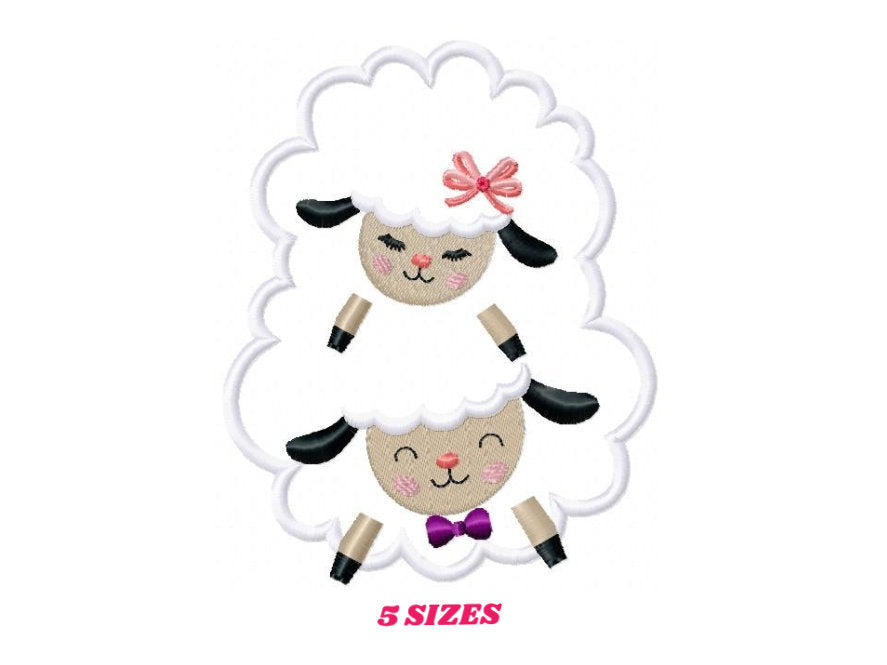 Sheep embroidery design - Lamb embroidery designs machine embroidery pattern - baby girl embroidery file - sheep applique design download