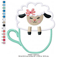 Load image into Gallery viewer, Sheep embroidery design - Lamb embroidery designs machine embroidery pattern - baby girl embroidery file - sheep applique design download
