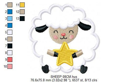 Sheep embroidery design - Lamb embroidery designs machine embroidery pattern - baby boyb embroidery file - sheep applique design download