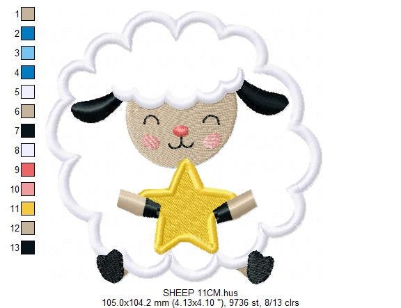 Sheep embroidery design - Lamb embroidery designs machine embroidery pattern - baby boyb embroidery file - sheep applique design download
