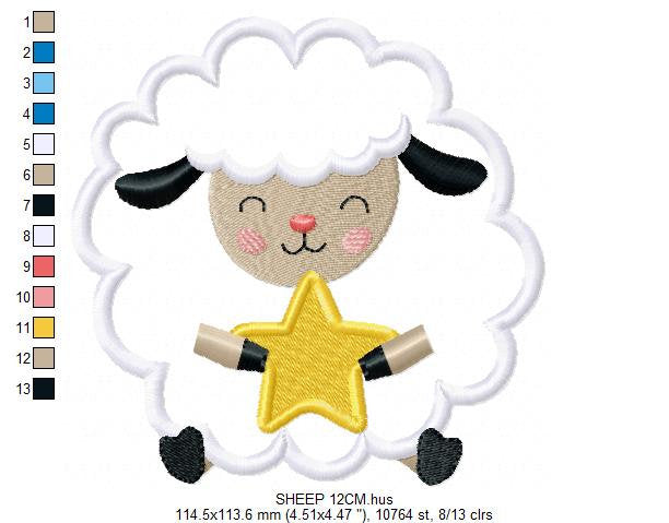 Sheep embroidery design - Lamb embroidery designs machine embroidery pattern - baby boyb embroidery file - sheep applique design download