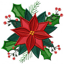 Charger l&#39;image dans la galerie, Christmas Poinsettia embroidery designs - Xmas Flower embroidery design machine embroidery pattern - Christmas embroidery file Red Flower
