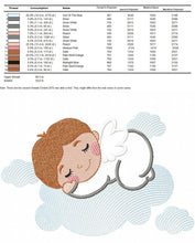 Load image into Gallery viewer, Baby boy embroidery designs - Baby with clouds embroidery design machine embroidery pattern - Angel embroidery file - Sleeping boy rainbow
