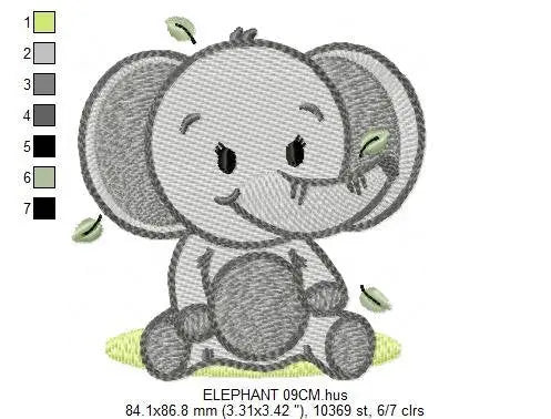Elephant embroidery designs - Animal embroidery design machine embroidery pattern - Baby boy embroidery file - kid embroidery Towel pillow Marcia Embroidery