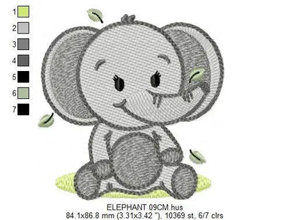 Elephant embroidery designs - Animal embroidery design machine embroidery pattern - Baby boy embroidery file - kid embroidery Towel pillow Marcia Embroidery