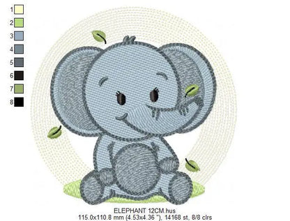 Elephant embroidery designs - Animal embroidery design machine embroidery pattern - Baby boy embroidery file - kid embroidery Towel pillow Marcia Embroidery