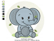 Charger l&#39;image dans la galerie, Elephant embroidery designs - Animal embroidery design machine embroidery pattern - Baby boy embroidery file - kid embroidery Towel pillow
