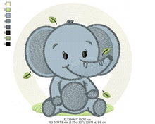 Laden Sie das Bild in den Galerie-Viewer, Elephant embroidery designs - Animal embroidery design machine embroidery pattern - Baby boy embroidery file - kid embroidery Towel pillow
