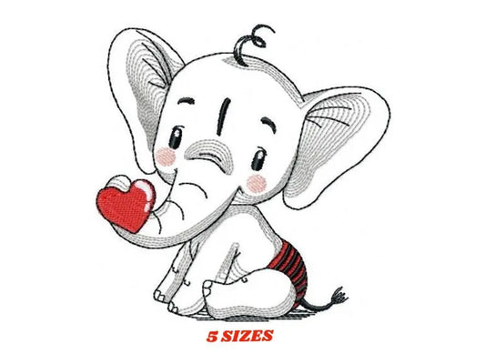 Elephant embroidery designs -  Animal embroidery design machine embroidery pattern - Baby girl embroidery file - instant download Peace Love Marcia Embroidery