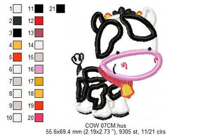 Cow embroidery design - Animal embroidery designs machine embroidery pattern - Farm embroidery file - boy embroidery cow applique design Marcia Embroidery