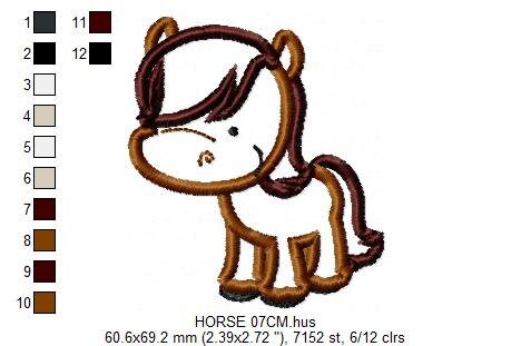 Horse embroidery design - Baby Boy embroidery designs machine embroidery pattern - Horse applique design Farm animals - instant download