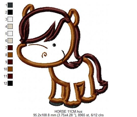Horse embroidery design - Baby Boy embroidery designs machine embroidery pattern - Horse applique design Farm animals - instant download