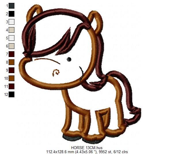 Horse embroidery design - Baby Boy embroidery designs machine embroidery pattern - Horse applique design Farm animals - instant download
