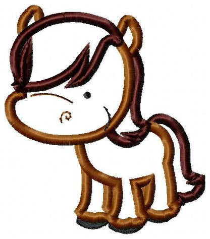 Horse embroidery design - Baby Boy embroidery designs machine embroidery pattern - Horse applique design Farm animals - instant download