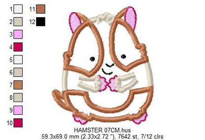 Hamster embroidery design - Baby Boy embroidery designs machine embroidery pattern - Hamster applique design - instant download animal pet Marcia Embroidery