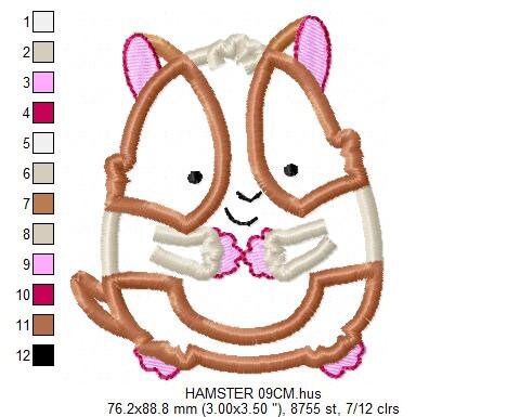 Hamster embroidery design - Baby Boy embroidery designs machine embroidery pattern - Hamster applique design - instant download animal pet Marcia Embroidery
