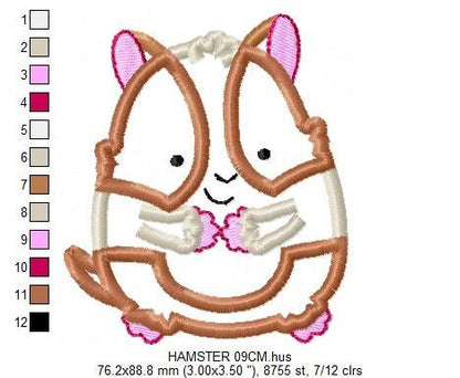 Hamster embroidery design - Baby Boy embroidery designs machine embroidery pattern - Hamster applique design - instant download animal pet Marcia Embroidery