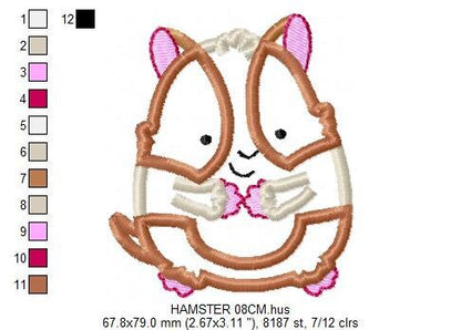 Hamster embroidery design - Baby Boy embroidery designs machine embroidery pattern - Hamster applique design - instant download animal pet Marcia Embroidery