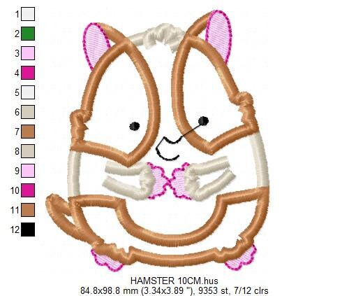 Hamster embroidery design - Baby Boy embroidery designs machine embroidery pattern - Hamster applique design - instant download animal pet Marcia Embroidery