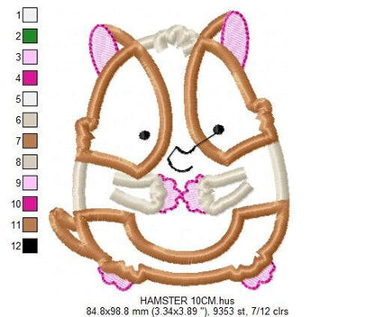 Hamster embroidery design - Baby Boy embroidery designs machine embroidery pattern - Hamster applique design - instant download animal pet Marcia Embroidery