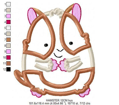 Hamster embroidery design - Baby Boy embroidery designs machine embroidery pattern - Hamster applique design - instant download animal pet Marcia Embroidery