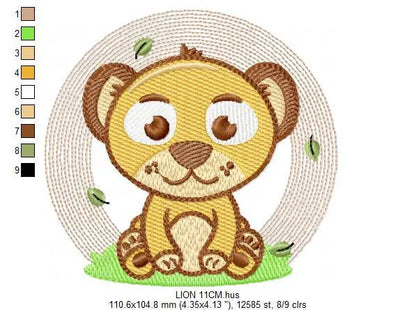 Lioness embroidery designs - Safari embroidery design machine embroidery pattern - Baby boy embroidery file - Lion king embroidery download Marcia Embroidery