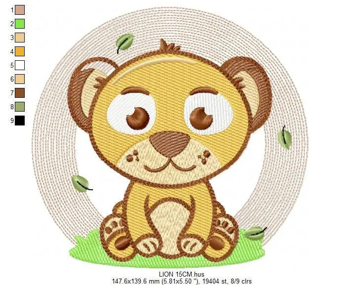 Lioness embroidery designs - Safari embroidery design machine embroidery pattern - Baby boy embroidery file - Lion king embroidery download Marcia Embroidery