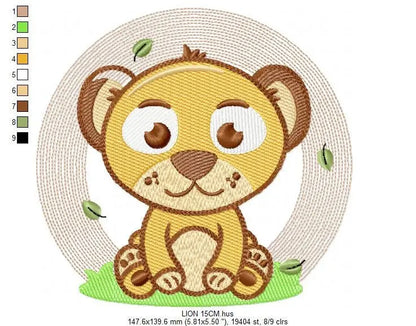 Lioness embroidery designs - Safari embroidery design machine embroidery pattern - Baby boy embroidery file - Lion king embroidery download Marcia Embroidery
