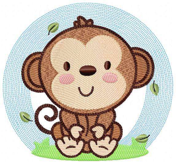 Safari embroidery designs - Monkey embroidery design machine embroidery pattern - Animal embroidery file - baby boy embroidery zoo animals