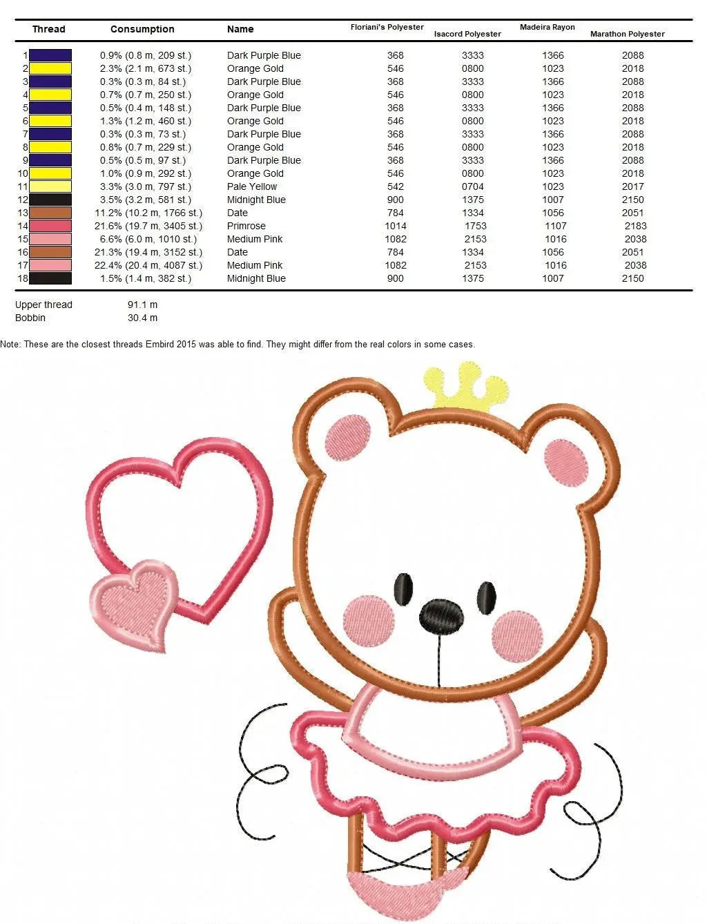 Bear embroidery designs - Ballerina embroidery design machine embroidery pattern - Ballet embroidery file - girl embroidery bear applique Marcia Embroidery