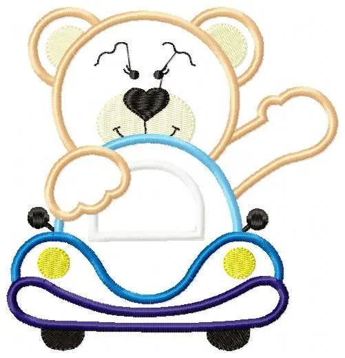 Bear with car embroidery designs - Bear embroidery design machine embroidery pattern - Baby boy embroidery file - instant download Driver Marcia Embroidery