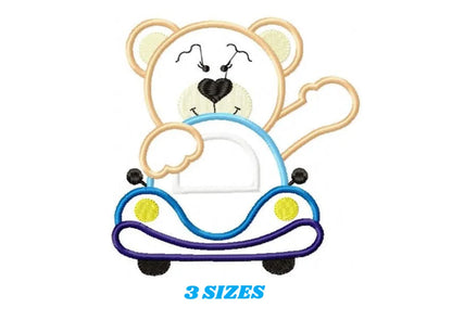 Bear with car embroidery designs - Bear embroidery design machine embroidery pattern - Baby boy embroidery file - instant download Driver Marcia Embroidery